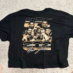 UFC 302 Womens Crop Shirt New Jersey Islam Makhachev Poirier NEW XL
